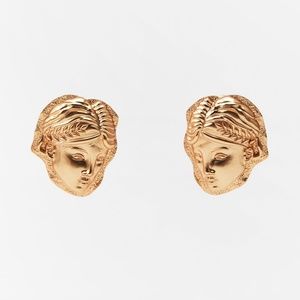 Zara limited edition face hoop earrings in gold